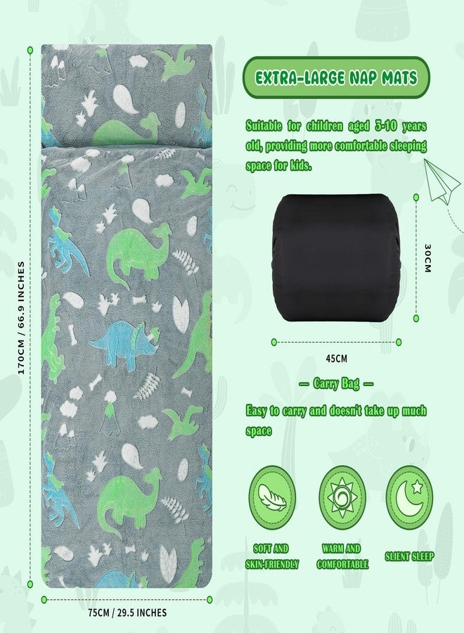 Decalsweet Kids Sleeping Bag Soft Plush Glowing Toddler Nap Mat with Pillow for Boys Girls Large Sleeping Mat for Daycare Preschool Kindergarten - Image 4