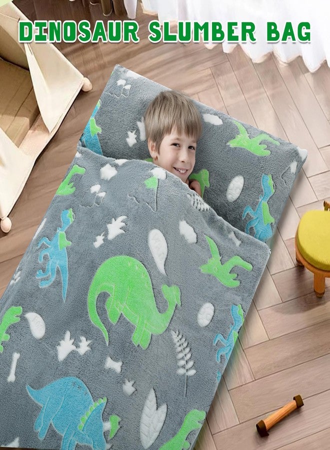 Decalsweet Kids Sleeping Bag Soft Plush Glowing Toddler Nap Mat with Pillow for Boys Girls Large Sleeping Mat for Daycare Preschool Kindergarten - Image 2