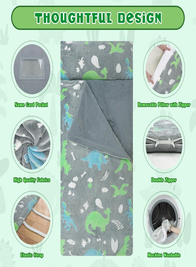 Decalsweet Kids Sleeping Bag Soft Plush Glowing Toddler Nap Mat with Pillow for Boys Girls Large Sleeping Mat for Daycare Preschool Kindergarten - Image 3