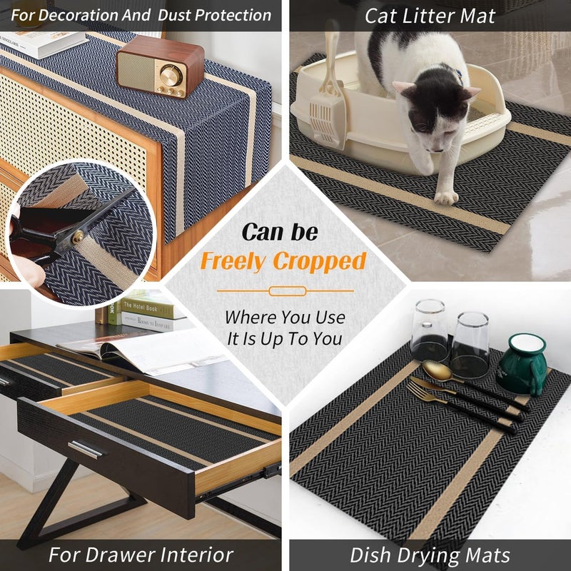 Wosta White Heat Resistant Table Runner Wipeable Vinyl Table Runner Durable PVC Waterproof Table Runner with Golden Thread Dining Table Runner for Indoor OutdoorWhite - Image 4