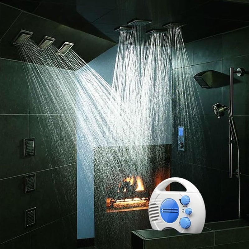 Waterproof Shower Radio AM FM Portable Adjustable Volume for Bathroom Kitchen Outdoor - Image 5