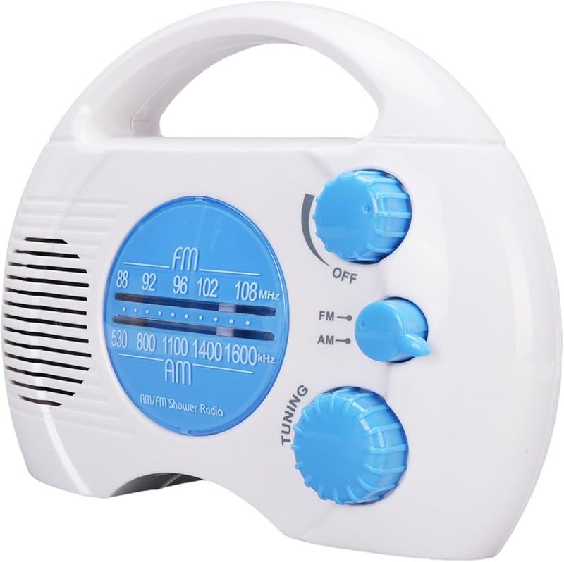 Waterproof Shower Radio AM FM Portable Adjustable Volume for Bathroom Kitchen Outdoor - Image 1