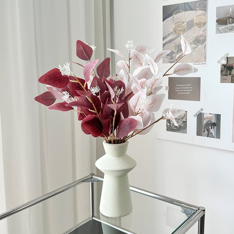 3 fork with fruit eucalyptus leaves ins simulation green plant eucalyptus Apple leaf wedding flower arrangement leaf material home decoration ornaments - Image 5