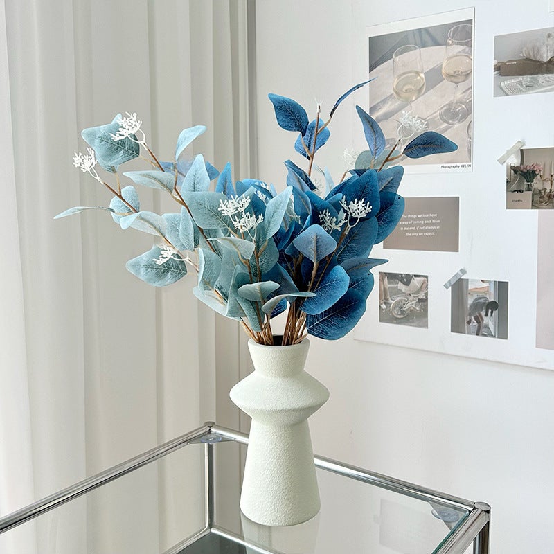 3 fork with fruit eucalyptus leaves ins simulation green plant eucalyptus Apple leaf wedding flower arrangement leaf material home decoration ornaments - Image 4