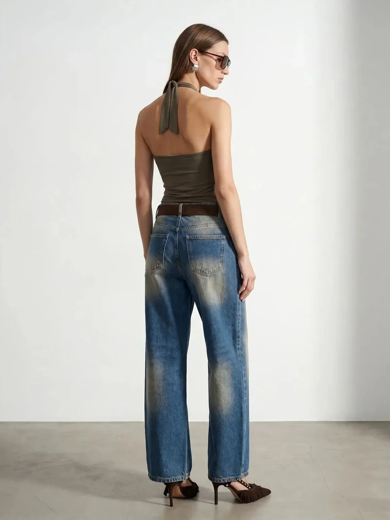 ديلفين Dilvin Sleeveless Cowl Neck Tie Blouse
