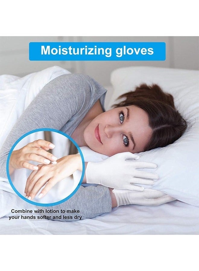 6 Pairs White Cotton Gloves, White Gloves for Inspection Photo Jewelry Silver Coin Archive Serving Costume, Cotton Gloves for Dry Hands Women Men Eczema Moisturizing SPA - Image 5