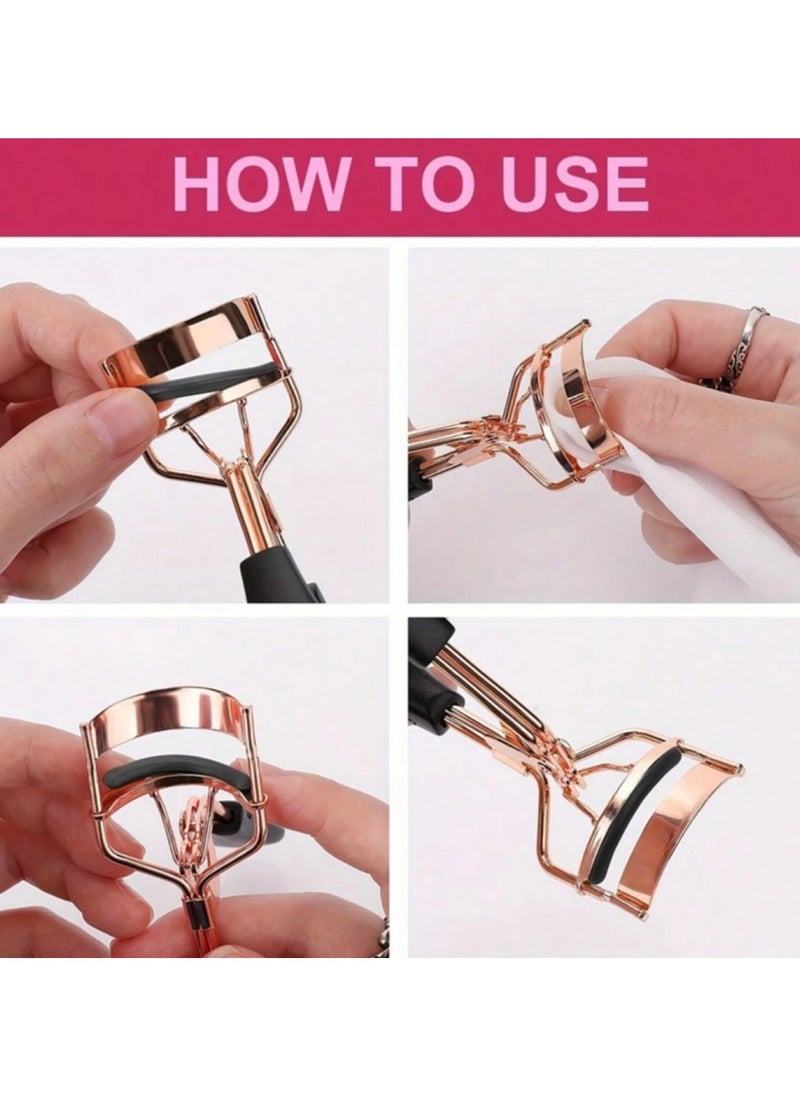 Generic - Eyelash Curler Kit for Women Includes Eyelash Curler, Eyebrow Brush, Comb & Separator, Mascara Brush, Angled Brow Brush, and 10 Extra Silicone Replacement Eyebrow & Eyelash Pads to Fit All Eye Shapes - Image 1