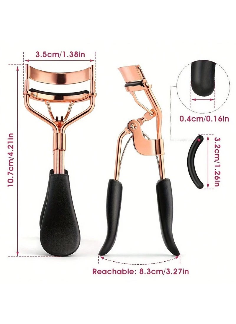 Generic - Eyelash Curler Kit for Women Includes Eyelash Curler, Eyebrow Brush, Comb & Separator, Mascara Brush, Angled Brow Brush, and 10 Extra Silicone Replacement Eyebrow & Eyelash Pads to Fit All Eye Shapes - Image 1