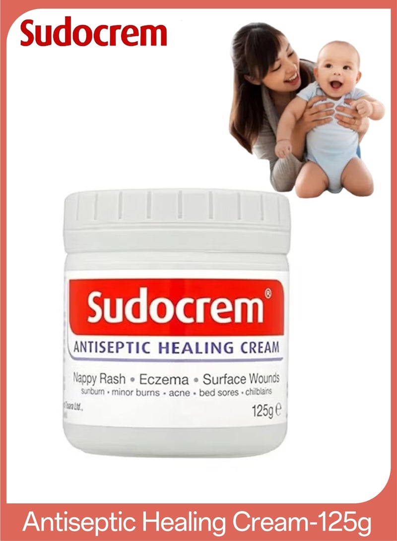 سودو كريم كريم سودوكريم المطهر للعلاج 125 جم، كريم طفح الحفاضات للأطفال، يحمي البشرة من التهيج، مرهم مضاد للبكتيريا لعلاج الطفح والجروح السطحية والبشرة الحساسة - Image 1