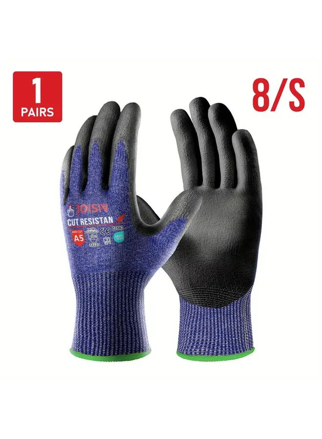 Cut Resistant Work Gloves 8 Yards Non Slip Breathable Touchscreen For Woodworking Glass Cutting - Image 1