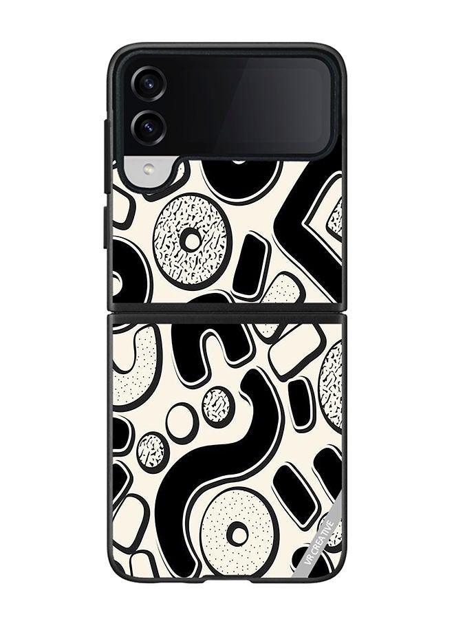 VR CREATIVE Protective Case Cover For Samsung Galaxy Z Flip4 Donuts Design Design Multicolour - Image 1
