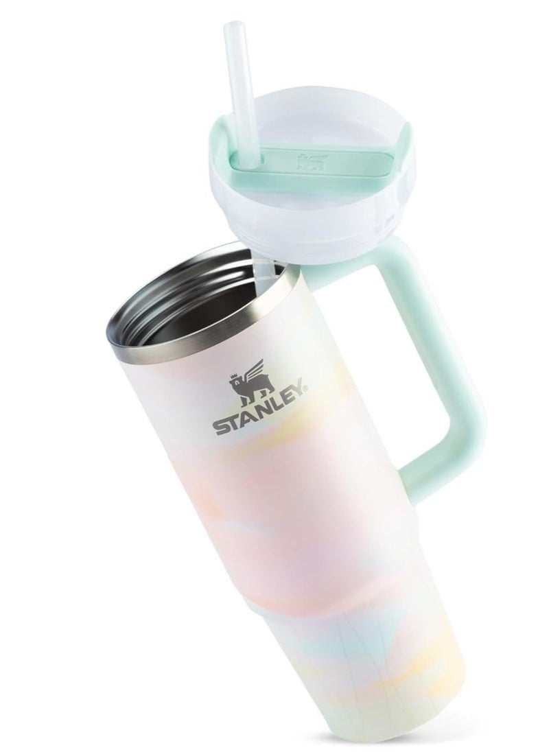 Stanley Quencher H2.0 40oz Vacuum Insulated Tumbler – Brush Strokes Travel Mug with Reusable Lid and Straw for Water, Coffee, Smoothies, and Iced Tea – Durable, Stylish, and Leakproof - Image 5