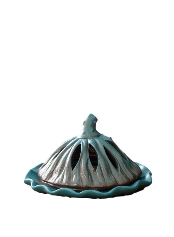 Ceramic Lotus Seed Pod Incense Burner, Traditional Chinese Style Censer for Bakhoor/Oud, Home & Festival Decor Gift - Image 2