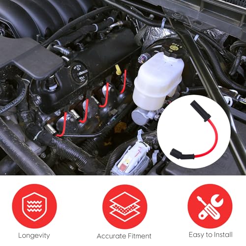 Ozikutech 8 Pcs Spark Plug Wires Set Compatible with Chevy Silverado Tahoe Suburban Avalanche GMC Sierra Yukon Cadillac Escalade, Replace for 48322R 48322 9748HH 9748UU, with 4.8 5.3 6.0 6.2 LS v8 - Image 4
