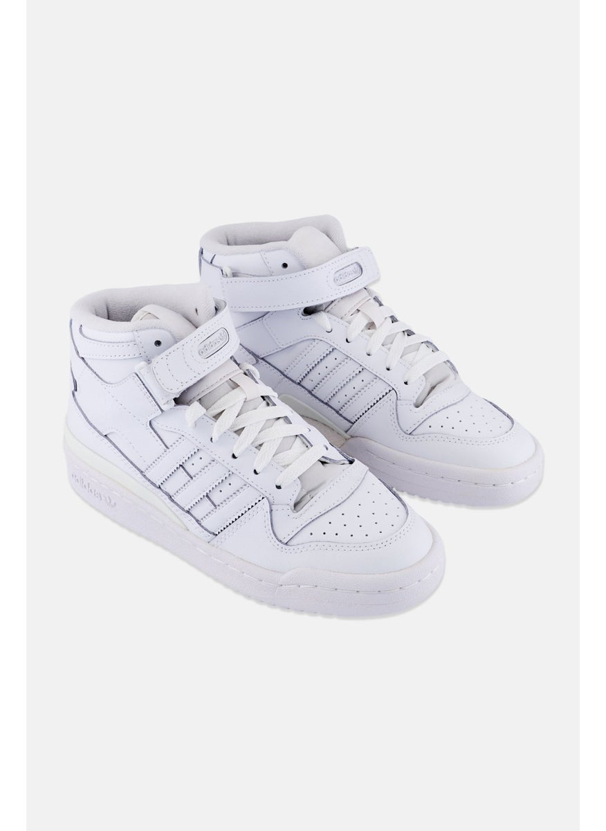 adidas Originals Kids Boy Forum Mid Lace Up Outdoor Shoes, White  - Image 1