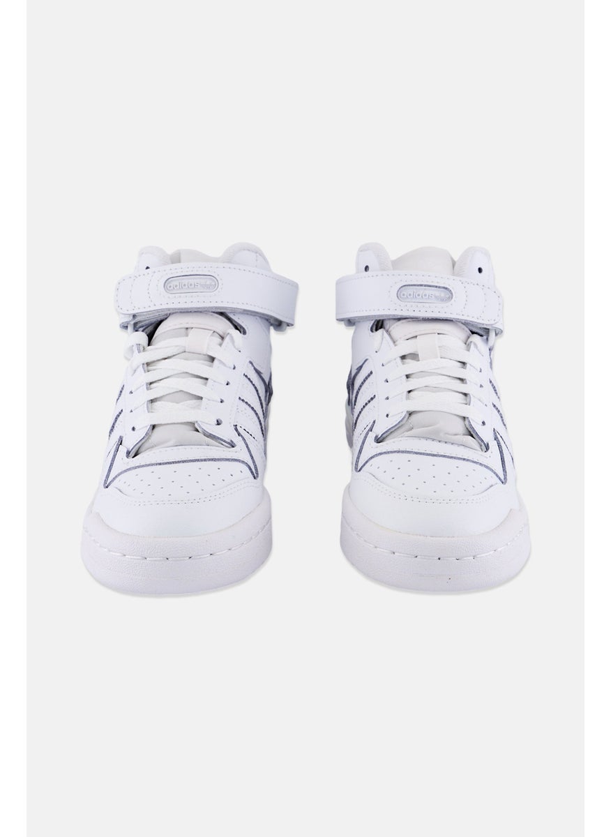 adidas Originals Kids Boy Forum Mid Lace Up Outdoor Shoes, White  - Image 3