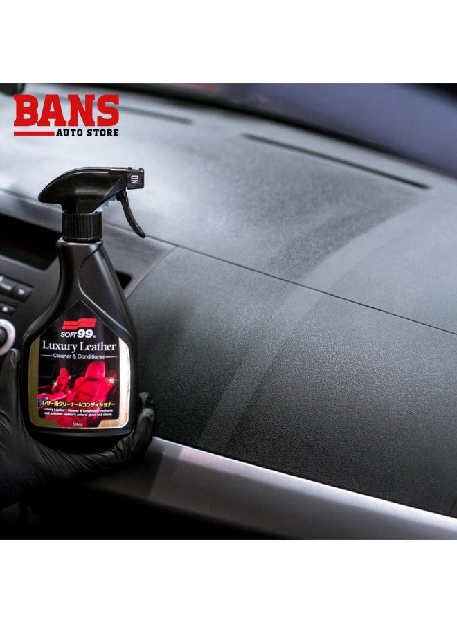 SOFT99 Luxury Leather Cleaner & Conditioner 500ml – Premium Japanese Leather Care Spray - Image 3