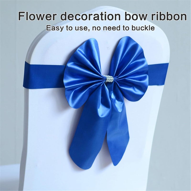 High Elasticity Chair Back Decoration, Satins Bows Stretch Sashes Tie, Installation for Home Use Elegant Back Decors - Image 4