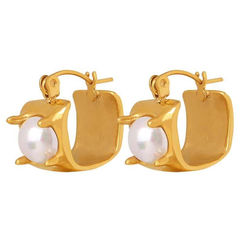 Gold Pearl Earrings Lightweight Non Pierced Jewelry for Women and Daily Wear - NADI - Image 5