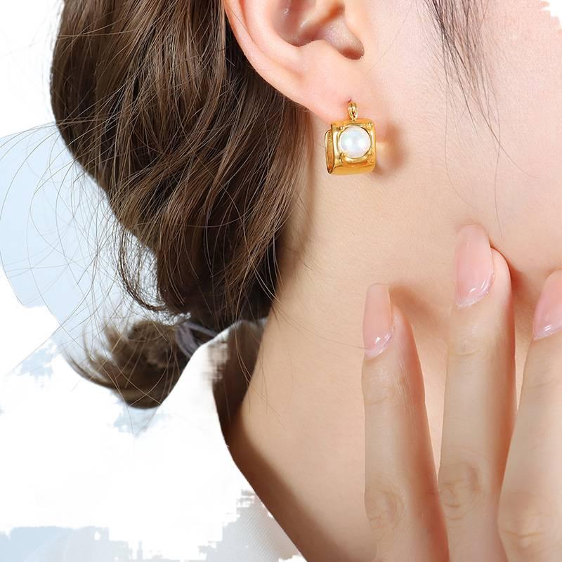 Gold Pearl Earrings Lightweight Non Pierced Jewelry for Women and Daily Wear - NADI - Image 4