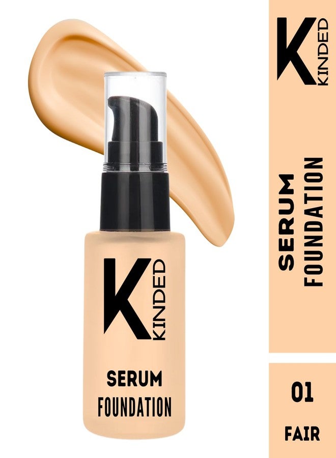 KINDED Serum Foundation with Avocado Oil Vitamin E Goodness for Face Makeup Girls Women Sweat Proof Waterproof Flawless Finish Buildable Coverage Liquid HD Foundation - Dewy Finish, 30 ml, 01 Fair - Image 2