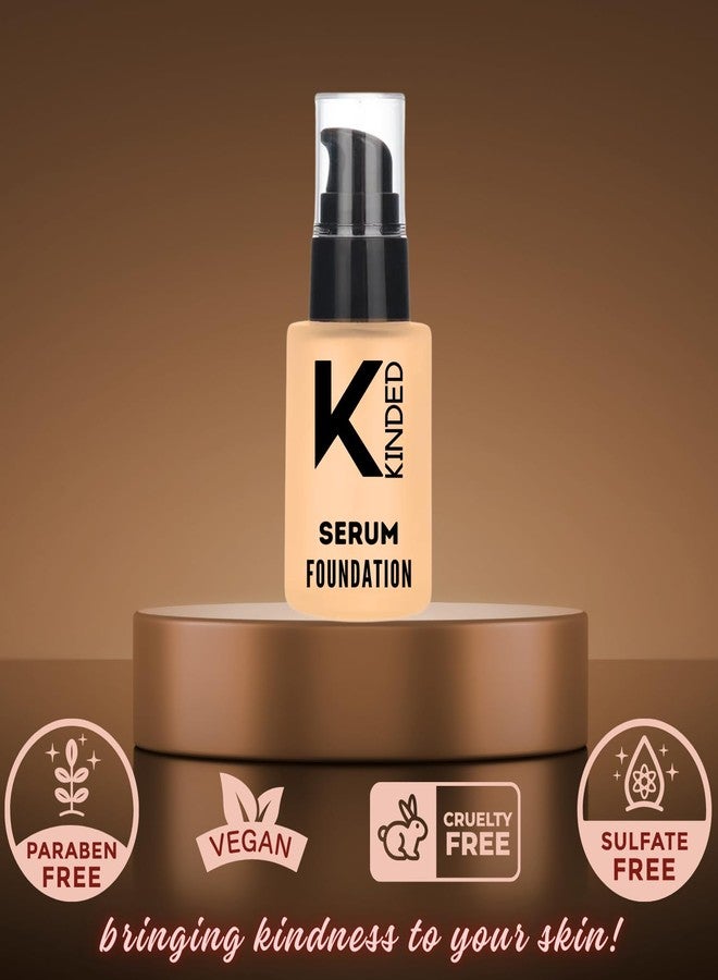 KINDED Serum Foundation with Avocado Oil Vitamin E Goodness for Face Makeup Girls Women Sweat Proof Waterproof Flawless Finish Buildable Coverage Liquid HD Foundation - Dewy Finish, 30 ml, 01 Fair - Image 4
