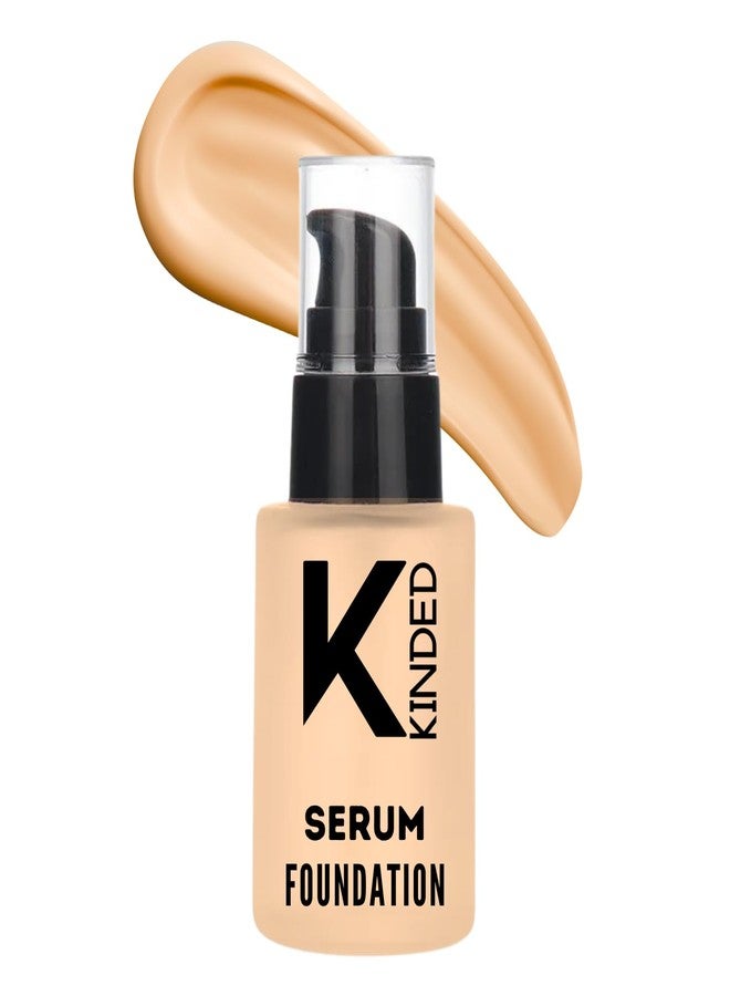KINDED Serum Foundation with Avocado Oil Vitamin E Goodness for Face Makeup Girls Women Sweat Proof Waterproof Flawless Finish Buildable Coverage Liquid HD Foundation - Dewy Finish, 30 ml, 01 Fair - Image 1