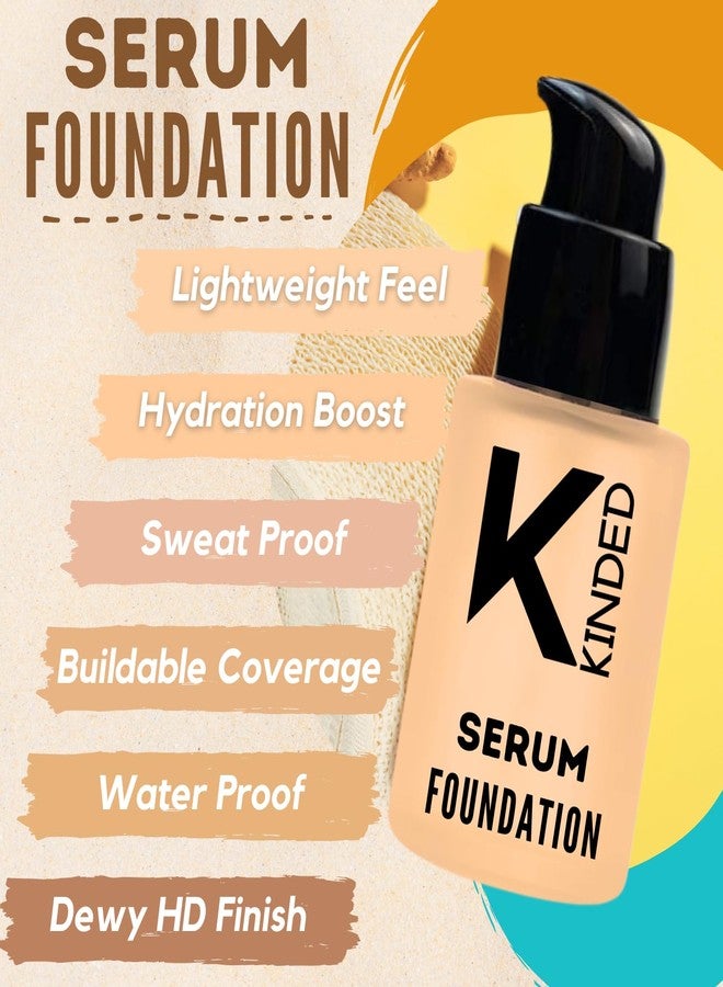 KINDED Serum Foundation with Avocado Oil Vitamin E Goodness for Face Makeup Girls Women Sweat Proof Waterproof Flawless Finish Buildable Coverage Liquid HD Foundation - Dewy Finish, 30 ml, 01 Fair - Image 5