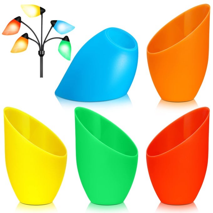 5 COLORED PLASTIC FLOOR LAMPSHADE 165 INCH FLOOR LAMP SHADE REPLACEMENT INTERCHANGEABLE HORSESHOE COVER SHADE FOR LEDBRIGHT COLORS