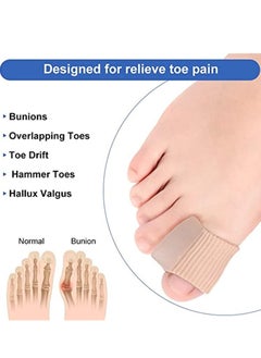 Y&D Toe Spacer Straightener, 4 Pieces Thumb Valgus Corrector Gel Splitter for Bunion, Overlap Toe, Drift Hammer Claw Foot Pain Relief (Khaki)  - Image 5