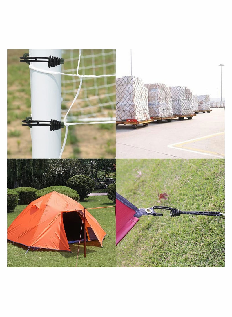 SYOSI Bungee Cords with Hooks 8 Pieces Rope Elastic Reflective Straps Tent Heavy Duty Strapping Tape for Bicycle Suitcase Camping Car Luggage  - Image 3