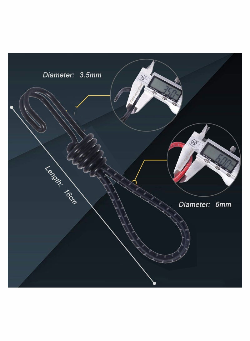 SYOSI Bungee Cords with Hooks 8 Pieces Rope Elastic Reflective Straps Tent Heavy Duty Strapping Tape for Bicycle Suitcase Camping Car Luggage  - Image 4