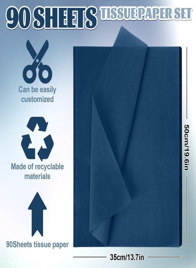 Whaline 90 Sheets Dusty Blue Tissue Paper Gradient Blue Gift Wrapping Paper 13.7 x 19.6 Inch 6 Solid Colors DIY Art Crafts Tissue for Birthday Baby Shower Wedding Bridal Shower Holiday Party - Image 2