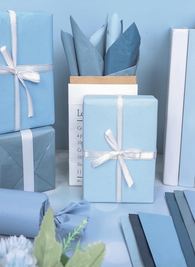 Whaline 90 Sheets Dusty Blue Tissue Paper Gradient Blue Gift Wrapping Paper 13.7 x 19.6 Inch 6 Solid Colors DIY Art Crafts Tissue for Birthday Baby Shower Wedding Bridal Shower Holiday Party - Image 5