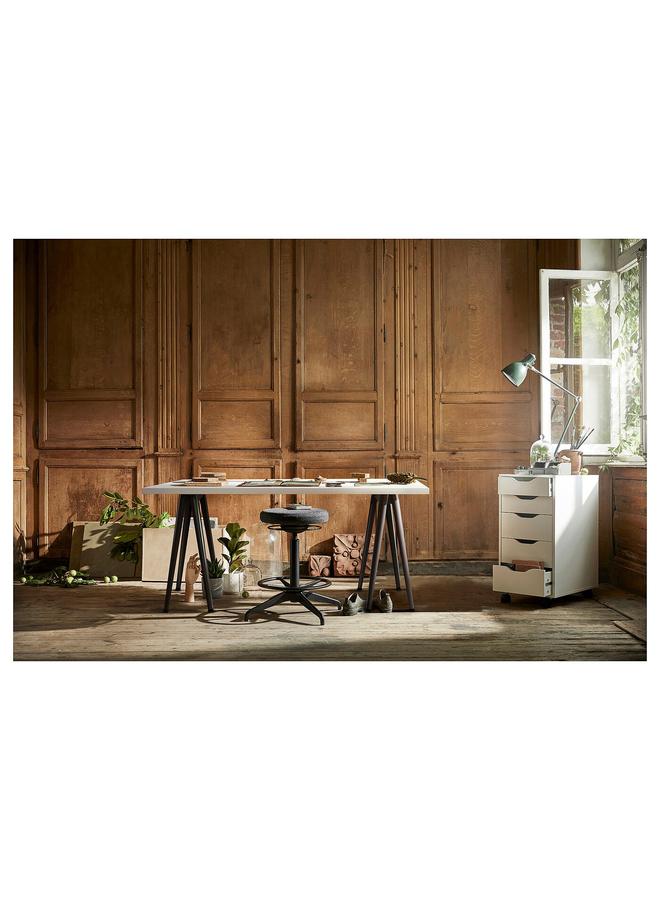 إيروريكس مكتب، أبيض/رمادي غامق، 140×60 سم - Image 5