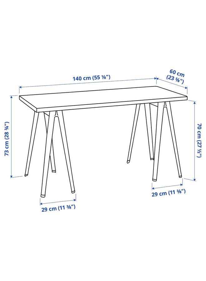 إيروريكس مكتب، أبيض/رمادي غامق، 140×60 سم - Image 4