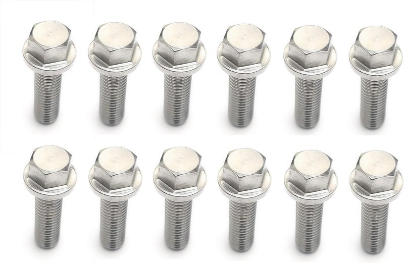 Everbuilt Exhaust Manifold/Header Bolts Compatible for Chevy GM Buick Pontiac LS1 LS3 LS2 LSX ICT LM7 LR4 LQ4 LS6 LQ9 L33 LH6 L92 L76 L99 L96 L82 L83 L84 L86 L87 LT1 551696 (SS Serrated Flange Bolt) - Image 1