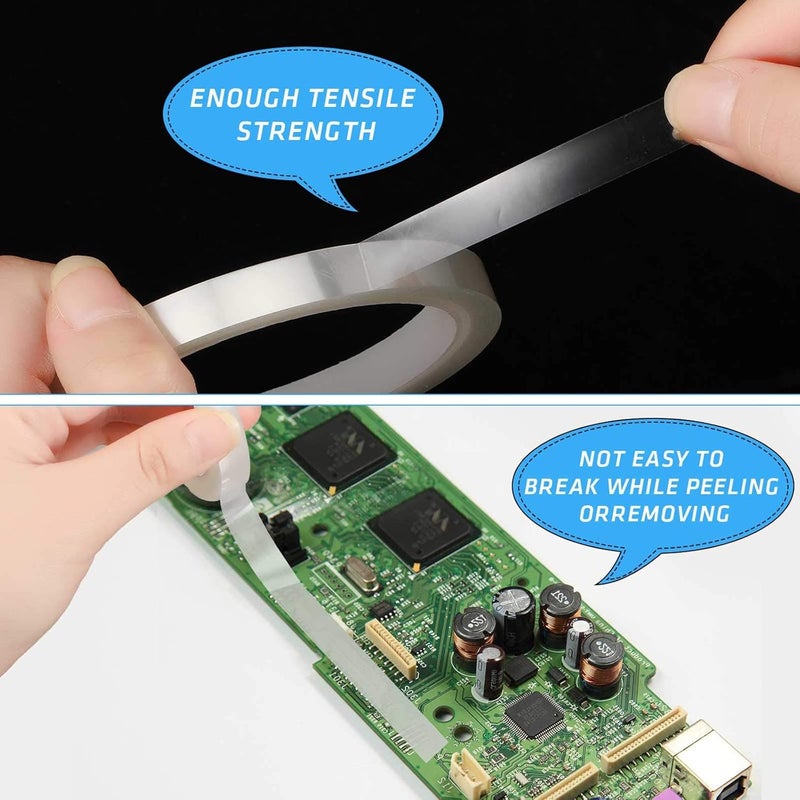comfrt 2 Pieces 108 ft Clear Heat Tape for Sublimation Heat Press Tape Heat Transfer Tape High Resistant Temperature Tape Thermal Tape for Electronics Printing Circuit Board Heat Transfer Vinyl (20 mm) - Image 5