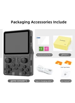 Powkiddy Bubble Machine Hall RGB20S Game Machine Open Source Handheld Mini Rocker Arcade Handheld Single Card Version Cross-border-Product Color:Rgb20s-64g (single Card)-Model:Transparent Black (english Version) [free Tempered Film]