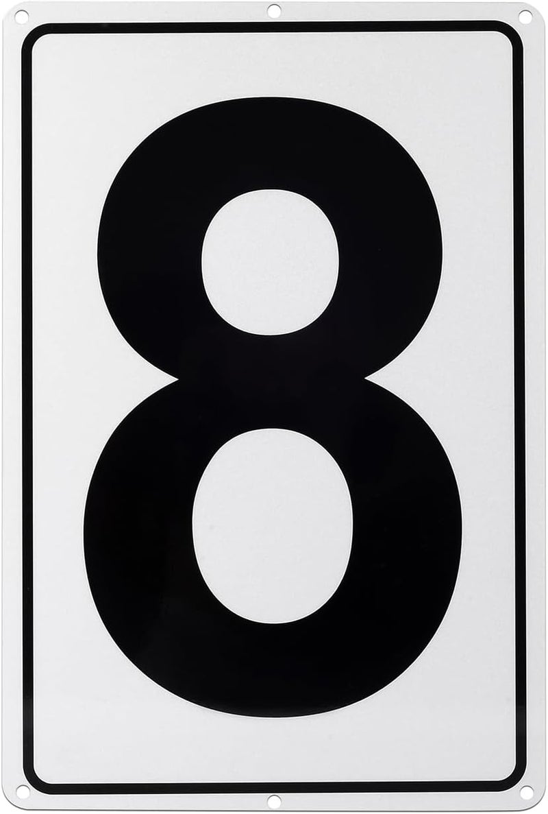 Kichwit Metal House Numbers Address Sign Reflective Aluminum Mailbox Number, 10 x 7 Inches, Number 8 - Image 1