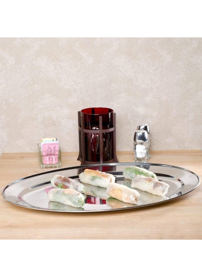 BLACKSTONE Stainless Steel Oval Tray, Dinner Buffet Serving Tray 50cm  - Image 3