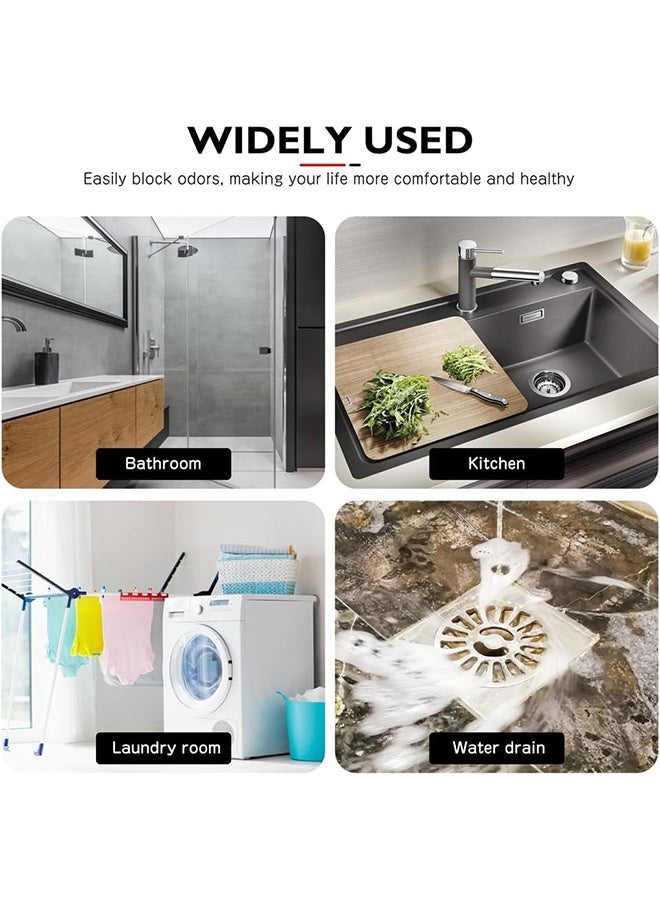 واي جيه 4PCS تصريف أرضية، تصريف أرضية مضادة للرائحة، تصريف أرضية مطاطية، تصريف مياه صرف الدش، مزيل روائح، منع انسداد التدفق الخلفي، تصريف أرضية مجاري وقائية لمطبخ الحمام - Image 5