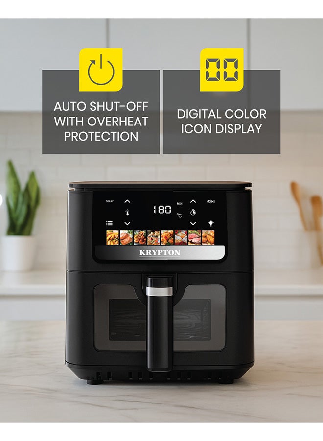 Krypton 6.5L Digital Air Fryer KNAF6694 | Oil-Free Cooking, 8 Preset Programs, Vortex Technology, Adjustable Temperature & Timer, Non-Stick Pot, 1700W | Black,  2-years warranty. 6.5 L 1700 W KNAF6694 black - Image 5