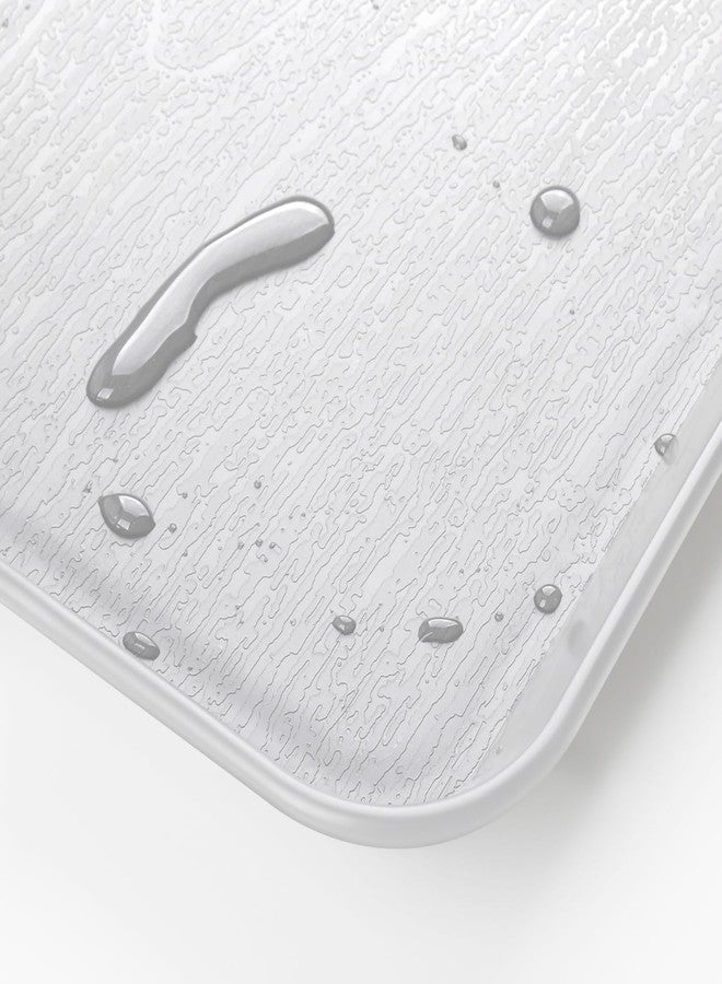 Armrouns 2PC White Serving Trays with Handles, 16 x 11.2 inch Rectangular Non Skid Multi-Purpose Plastic OttomanTray for Restaurant, Parties, Coffee Table, Kitchen - Image 5