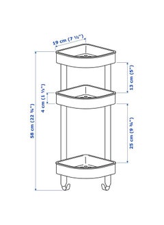 Zaboon Corner Wall Shelf Unit, Stainless Steel, 19X58 Cm  - Image 4