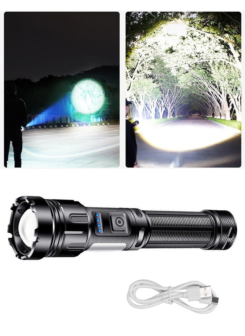 Arabest P50+COB Strong Light Flashlight Type-C Rechargeable Outdoor Zoom Long Distance Multi-function LED Flashlight  - Image 1