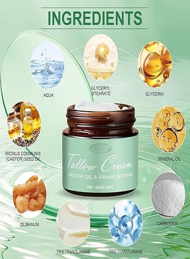 ROYALS RADIANCE Grass-Fed Tallow with Frankincense Oil - Organic Beef Tallow Moisturizer for Face & Body - Natural Skin Hydration & Repair Balm for Dry, Sensitive Skin - Non-Toxic & Chemical-Free Skincare 60GM - Image 3