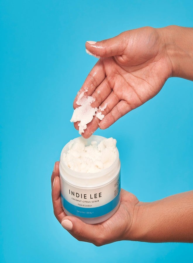 Indie Lee Citrus & Coconut Body Scrub - Hydrating Body Exfoliator & Sugar Scrub with Coconut Oil + Jojoba Oil for Dry Skin - All Over Lemon, Vanilla & Lemongrass Exfoliating Scrub (8oz) - Image 4