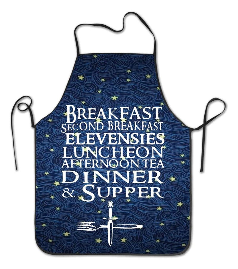 YISHOW Unisex The Seven Daily Hobbit Meals Cooking Chef Kitchen Aprons with Adjustable Bib - Image 1