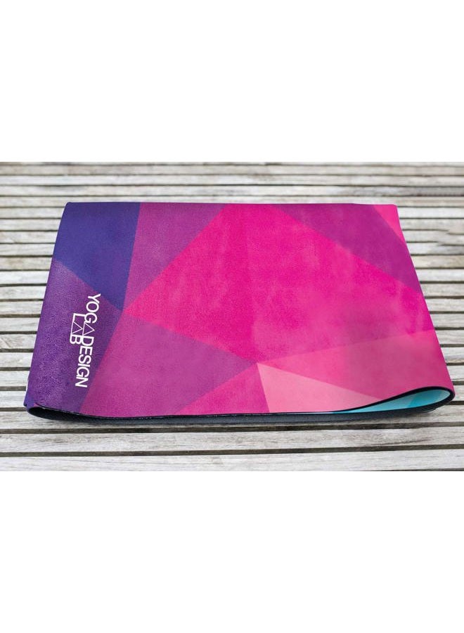 YOGA DESIGN LAB | Travel Yoga Mat | 2-in-1 Mat+Towel | Lightweight, Foldable, Eco Luxury | Ideal for Hot Yoga, Bikram, Pilates, Barre, Sweat | 1.5mm Thick | Includes Carrying Strap! (Geo, 1.5mm) - Image 3
